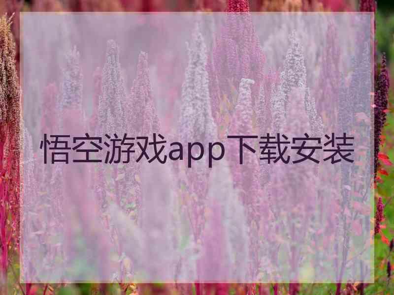 悟空游戏app下载安装 悟空游戏app下载安装