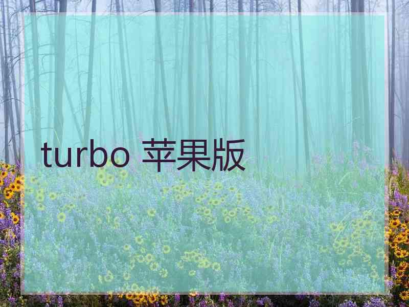 turbo 苹果版 turbo 苹果版