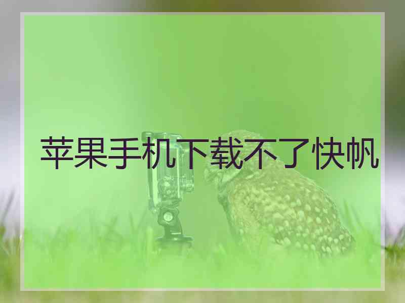 苹果手机下载不了快帆 苹果手机下载不了快帆
