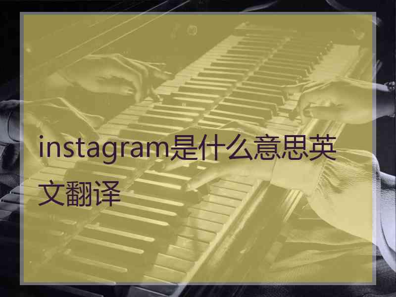instagram是什么意思英文翻译 instagram是什么意思英文翻译