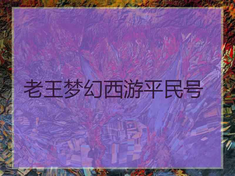 老王梦幻西游平民号 老王梦幻西游平民号