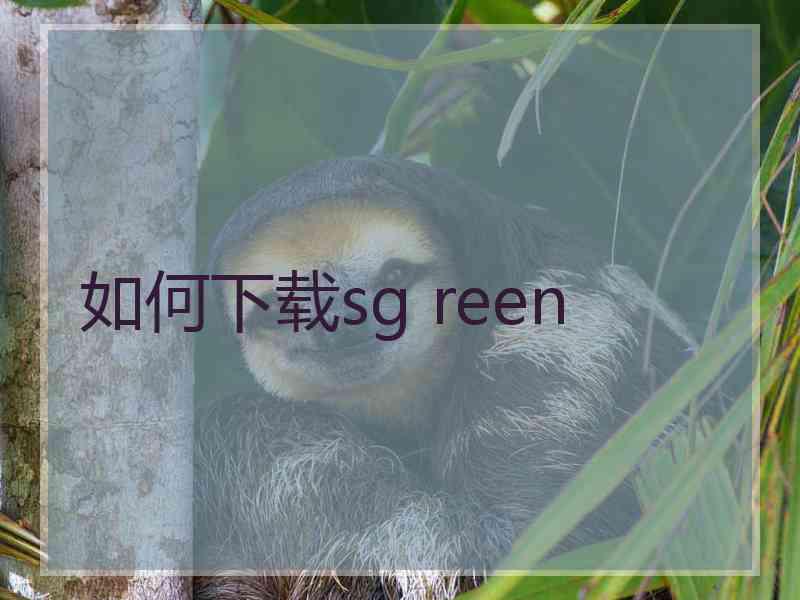 如何下载sg reen 如何下载sg reen