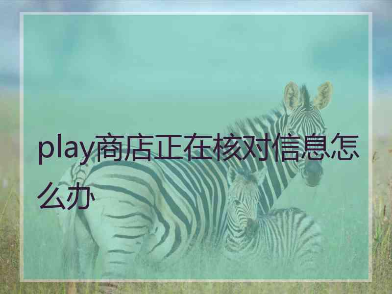 play商店正在核对信息怎么办 play商店正在核对信息怎么办