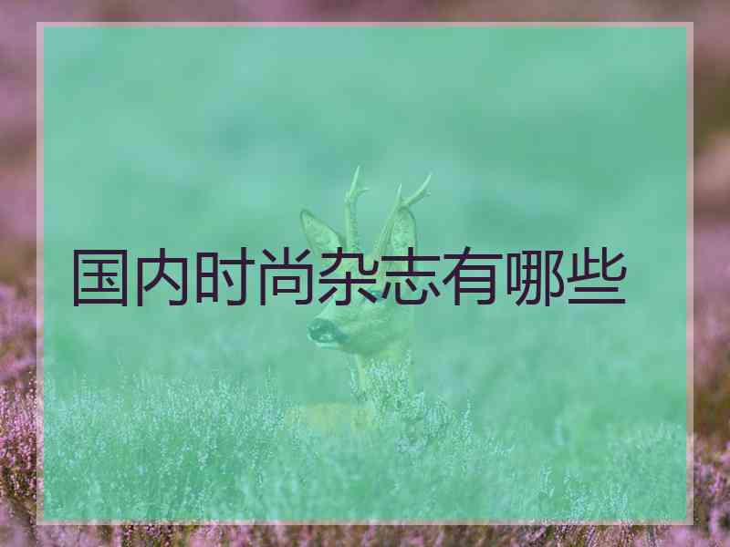 国内时尚杂志有哪些 国内时尚杂志有哪些