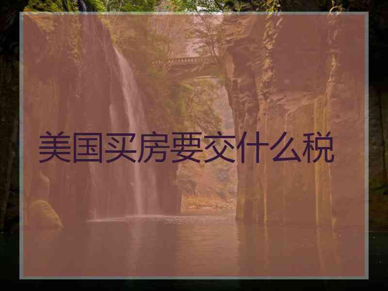 美国买房要交什么税 美国买房要交什么税