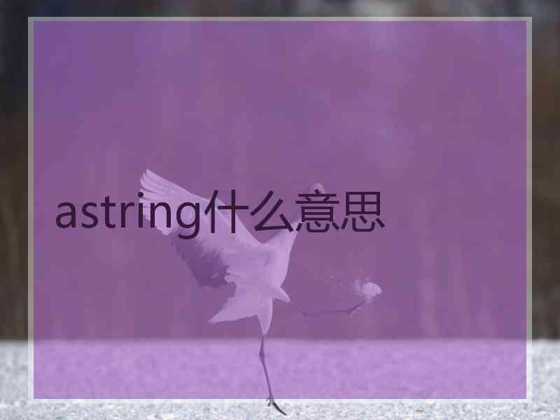 astring什么意思 astring什么意思