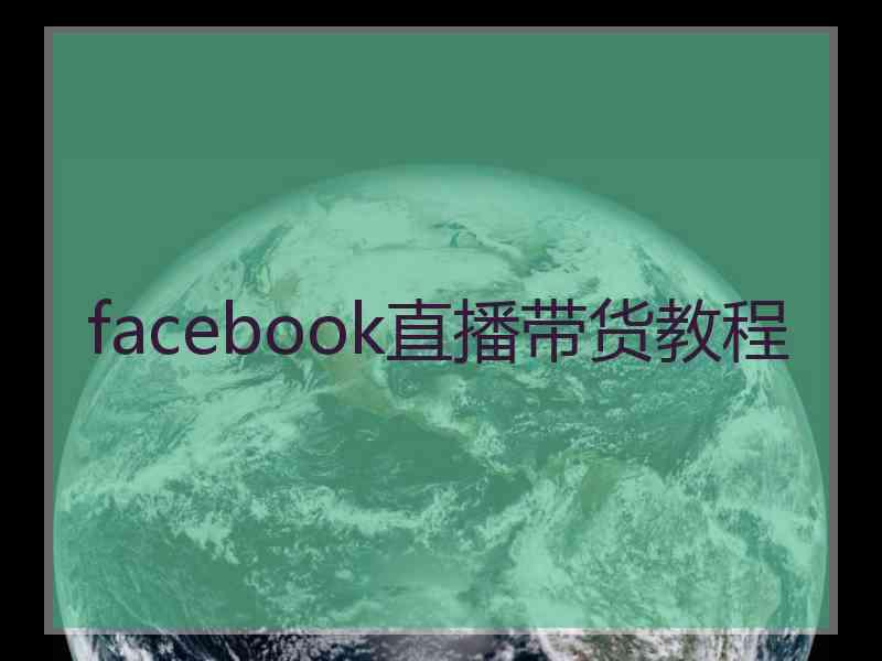 facebook直播带货教程 facebook直播带货教程