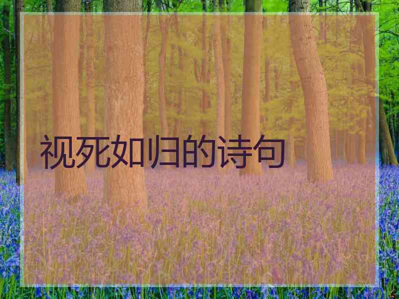 视死如归的诗句 视死如归的诗句