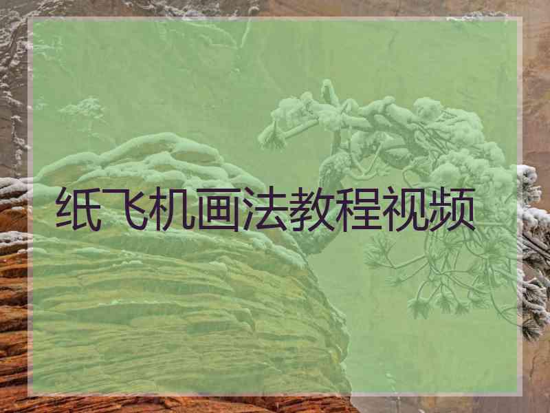 纸飞机画法教程视频 纸飞机画法教程视频
