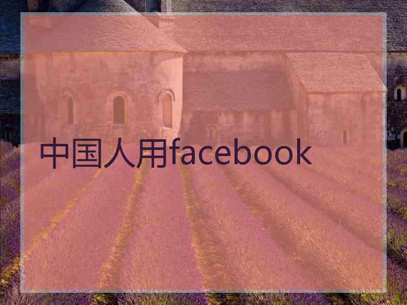 中国人用facebook