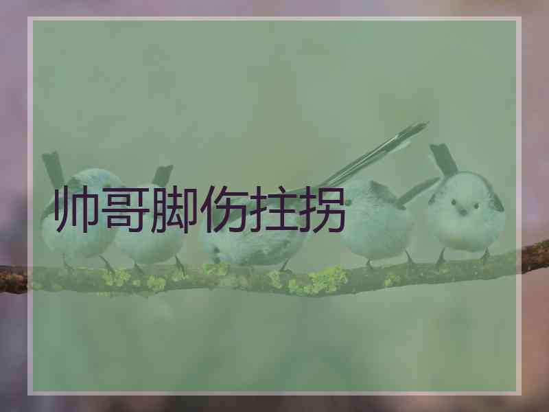 帅哥脚伤拄拐