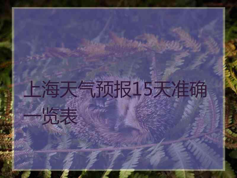 上海天气预报15天准确一览表