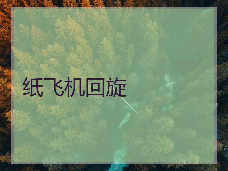 纸飞机回旋