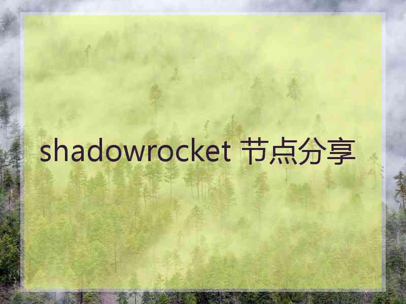 shadowrocket 节点分享