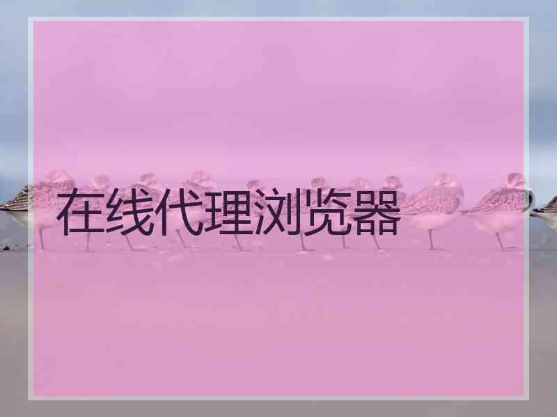 在线代理浏览器