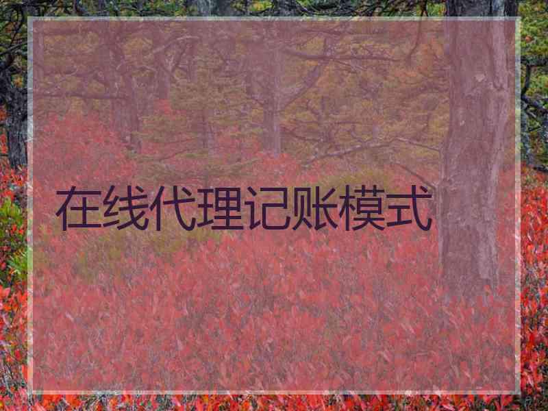 在线代理记账模式