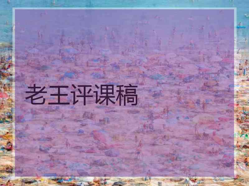 老王评课稿