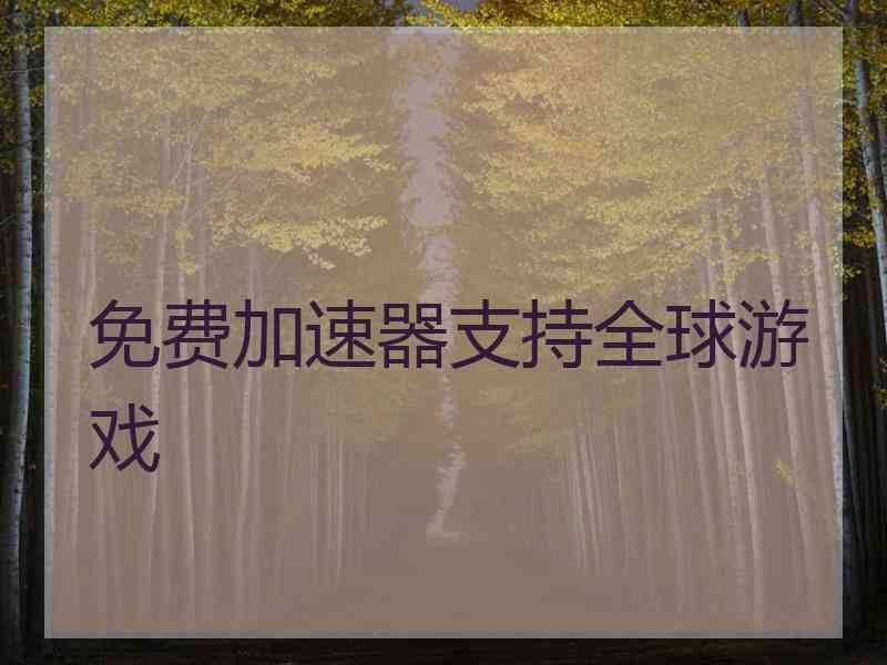 免费加速器支持全球游戏