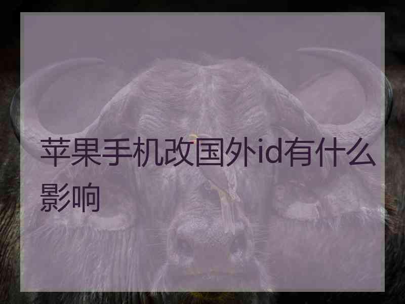苹果手机改国外id有什么影响