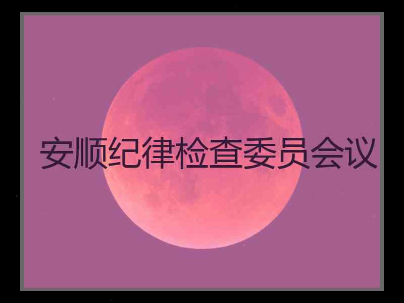 安顺纪律检查委员会议
