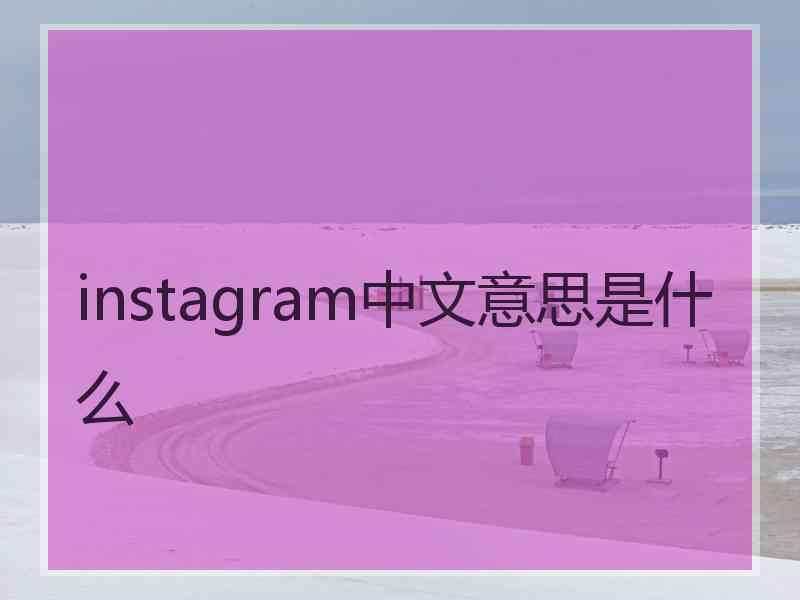 instagram中文意思是什么