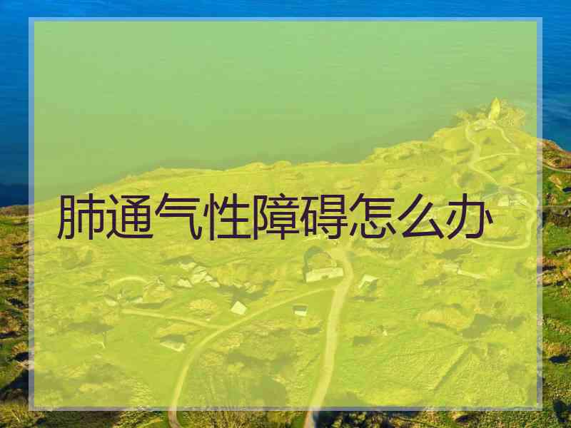 肺通气性障碍怎么办