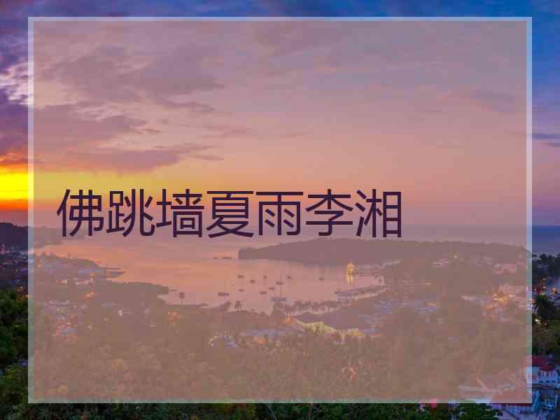 佛跳墙夏雨李湘