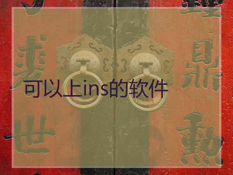 可以上ins的软件