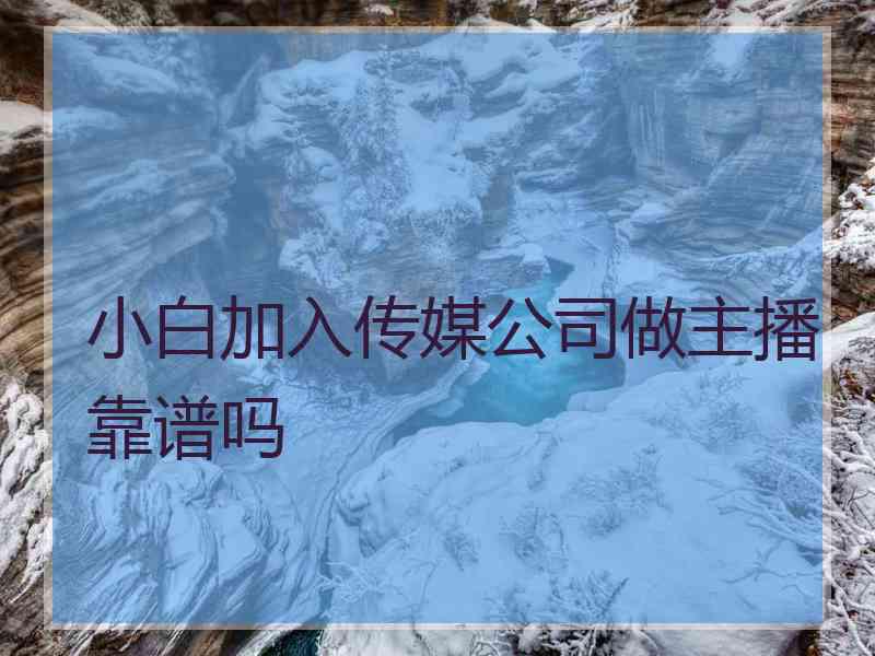 小白加入传媒公司做主播靠谱吗