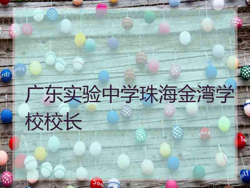广东实验中学珠海金湾学校校长