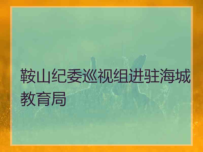鞍山纪委巡视组进驻海城教育局