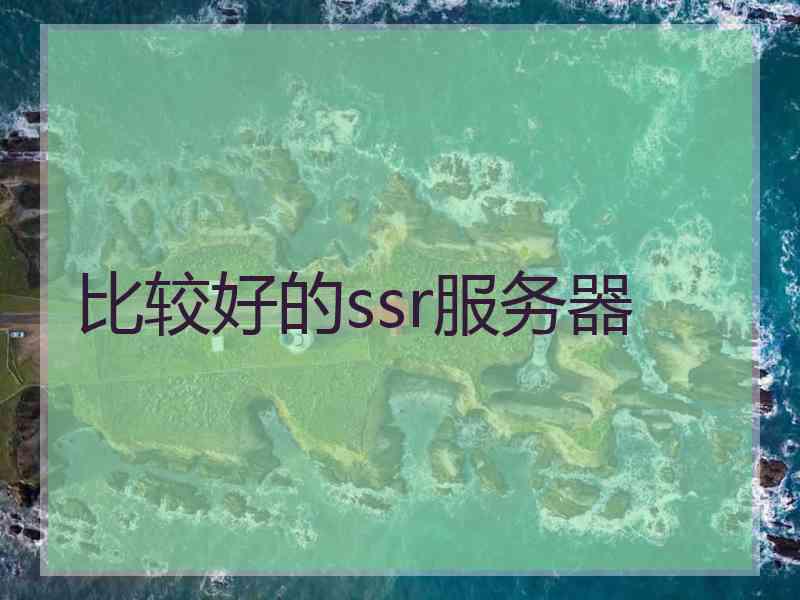 比较好的ssr服务器