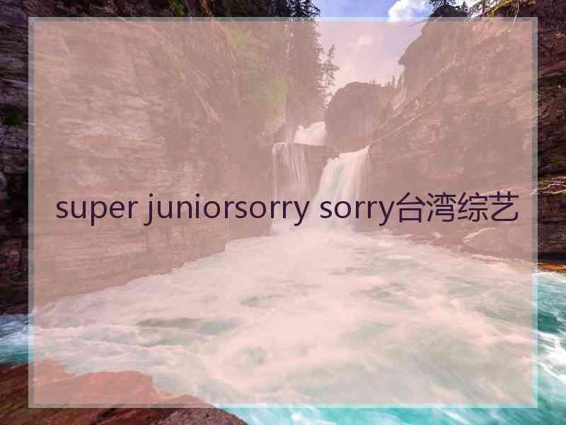 super juniorsorry sorry台湾综艺
