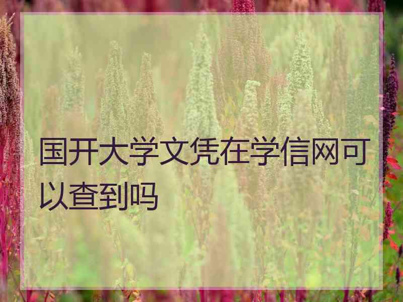国开大学文凭在学信网可以查到吗