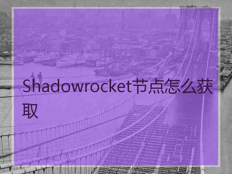 Shadowrocket节点怎么获取