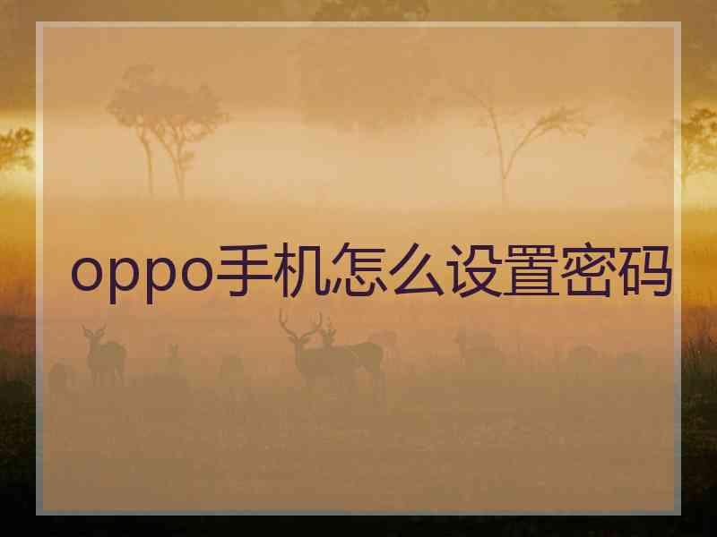 oppo手机怎么设置密码