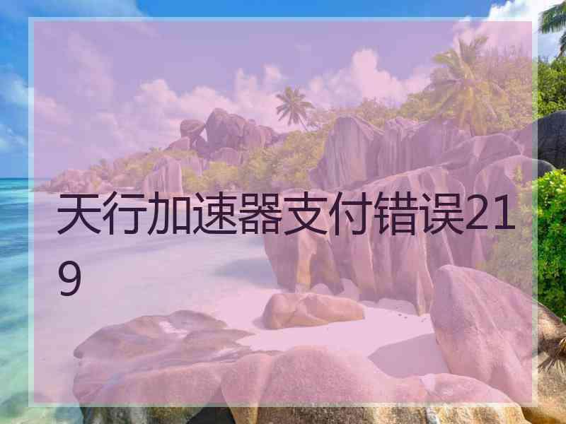 天行加速器支付错误219