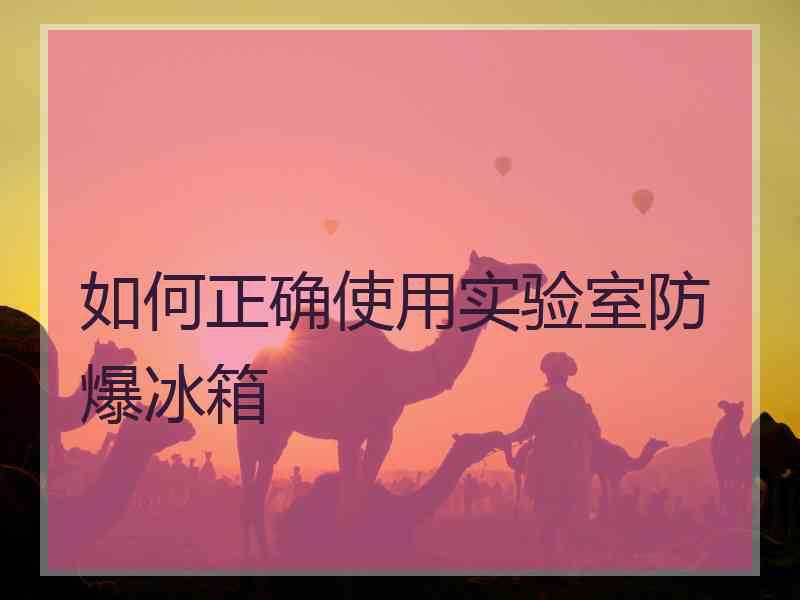 如何正确使用实验室防爆冰箱