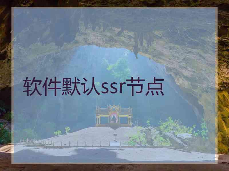 软件默认ssr节点