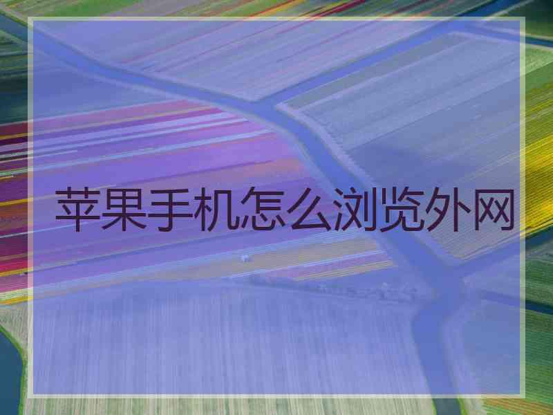 苹果手机怎么浏览外网
