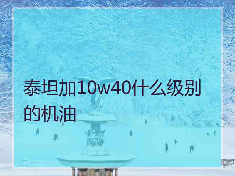 泰坦加10w40什么级别的机油