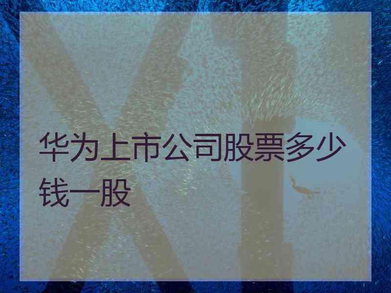 华为上市公司股票多少钱一股