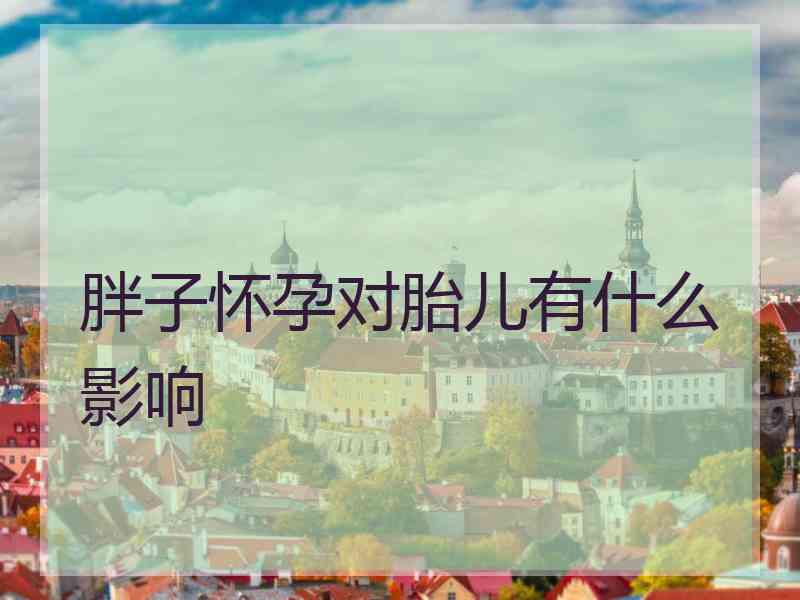 胖子怀孕对胎儿有什么影响