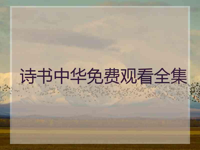 诗书中华免费观看全集