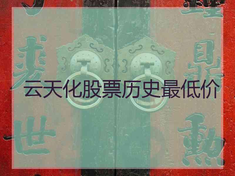 云天化股票历史最低价