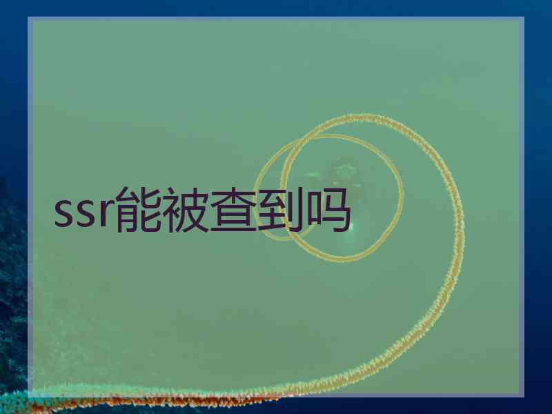 ssr能被查到吗