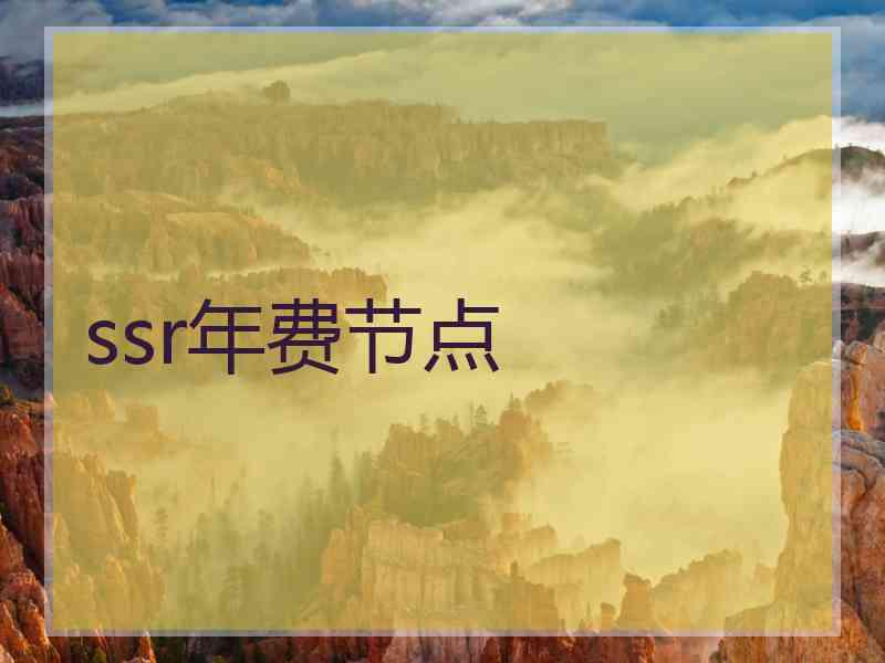 ssr年费节点