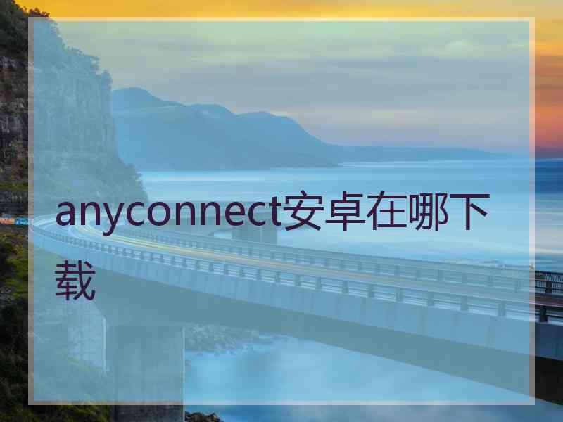 anyconnect安卓在哪下载