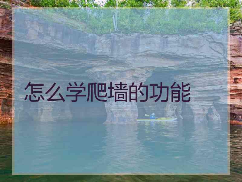 怎么学爬墙的功能
