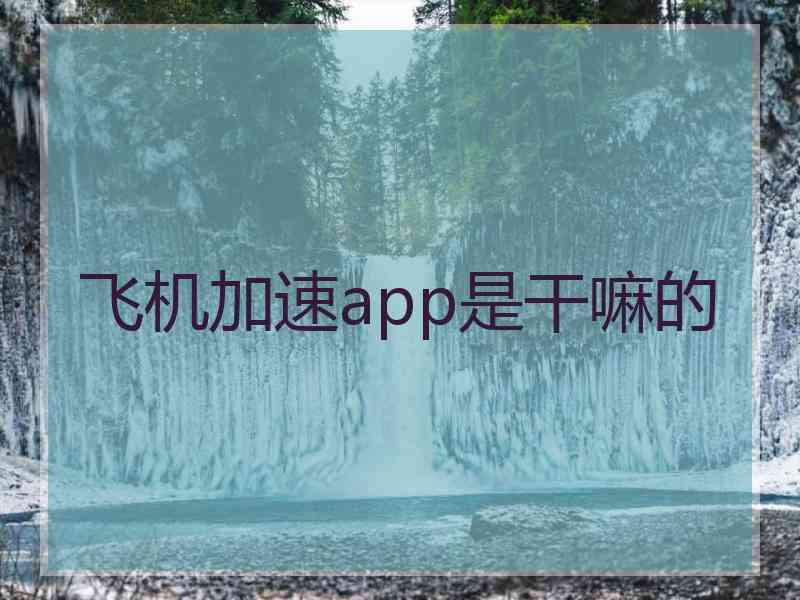 飞机加速app是干嘛的